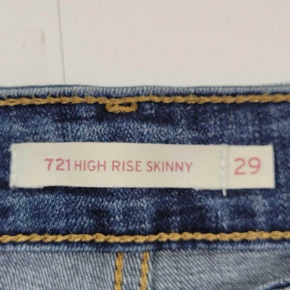 Levi's Women's Jeans 721 High Rise Skinny Size 29x32 Blue - Picture 7 of 10